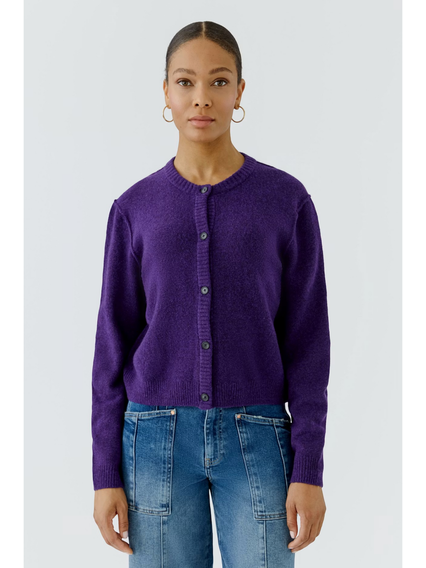 Oui - gilet met knopen violet (94462)