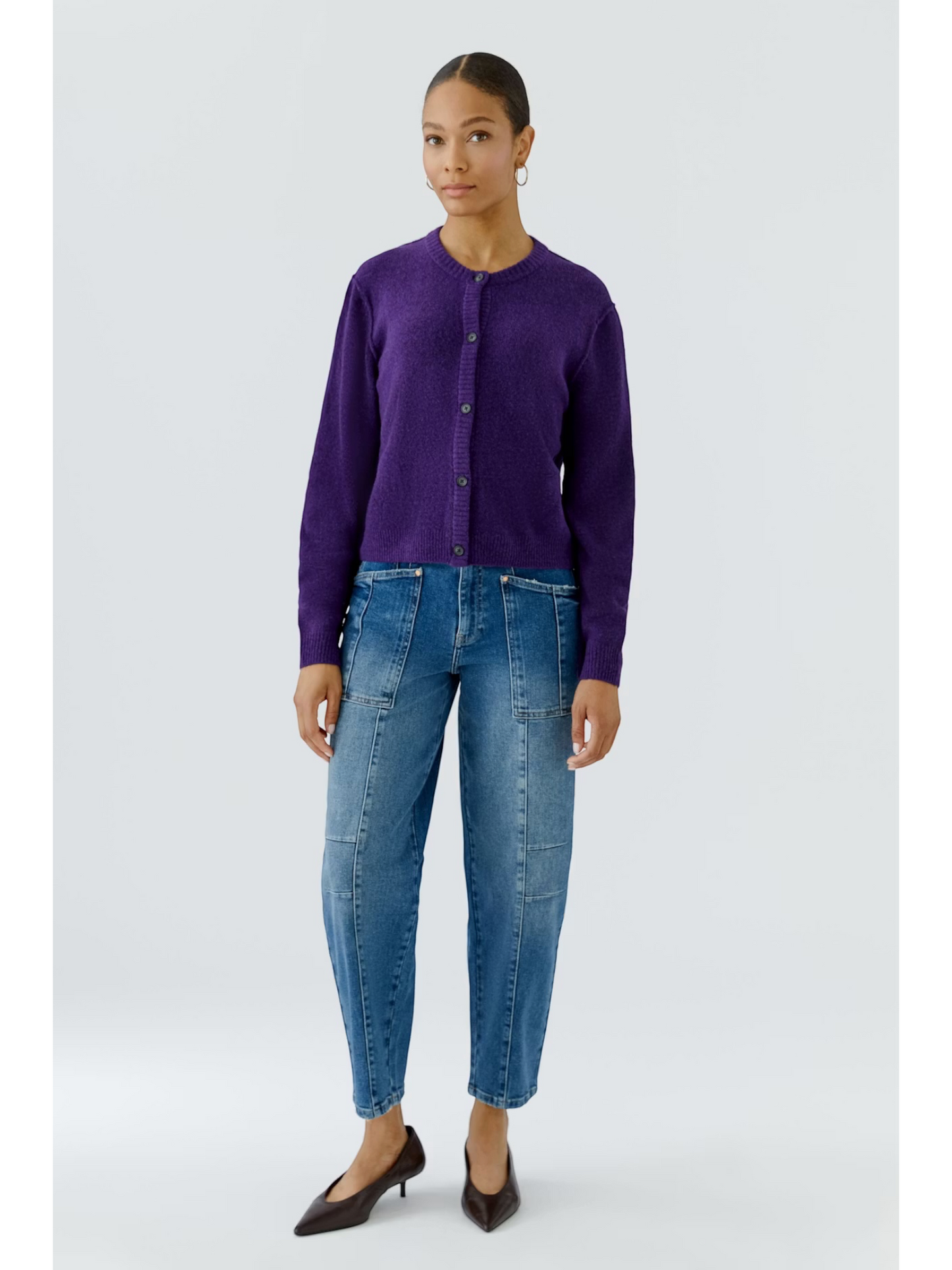 Oui - gilet met knopen violet (94462)