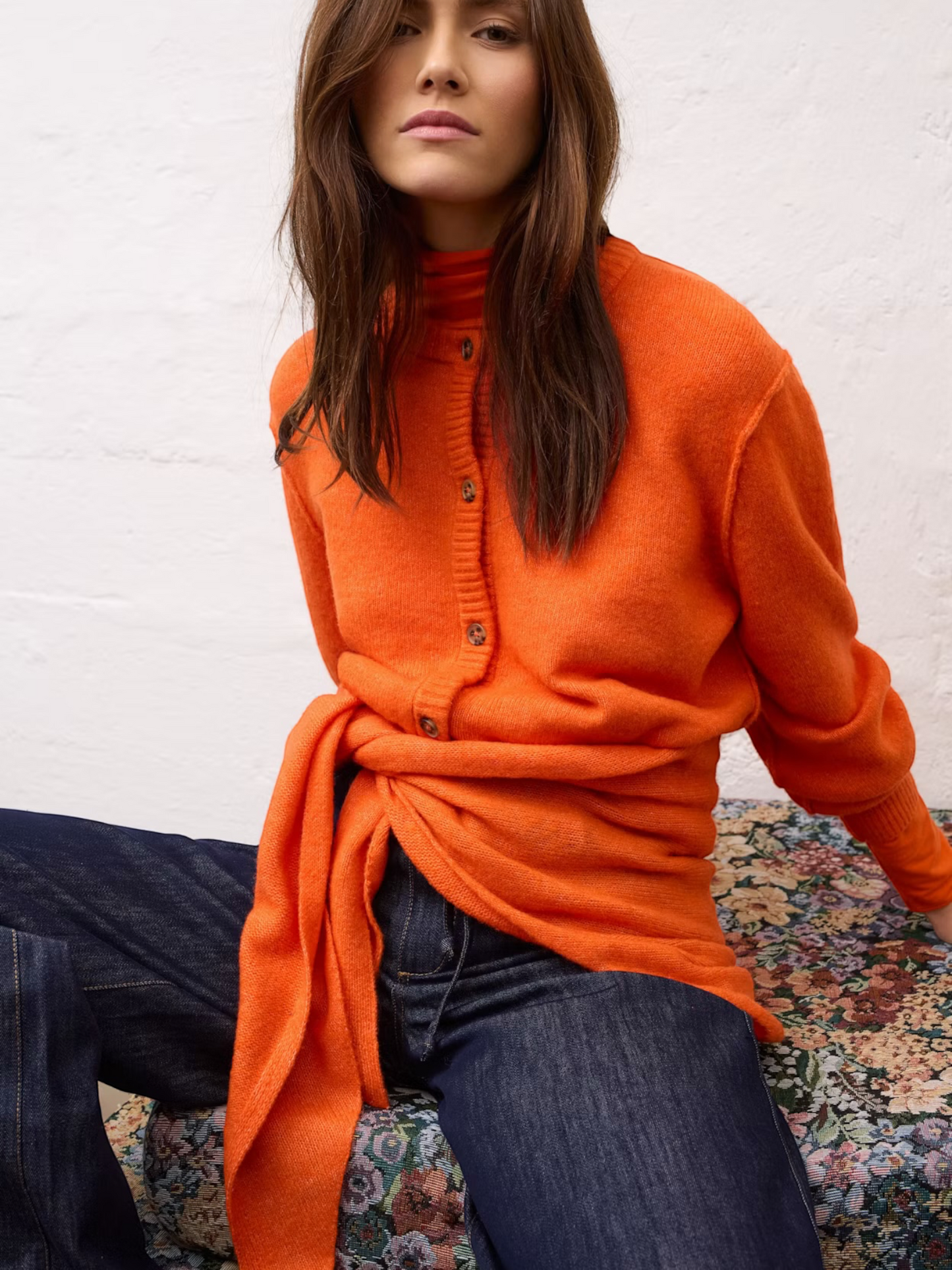 Oui - gilet met knopen oranje (94462)
