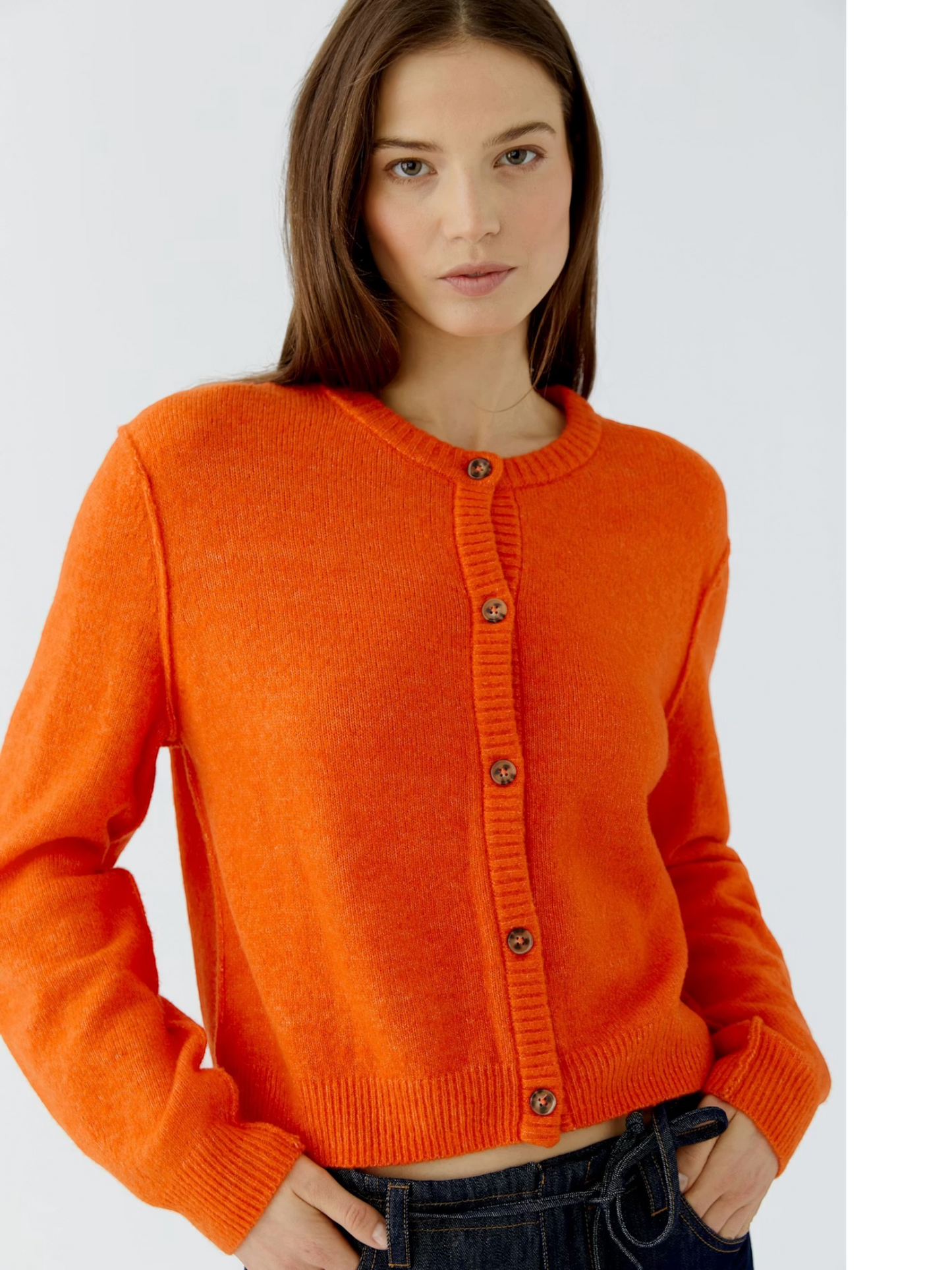 Oui - gilet met knopen oranje (94462)