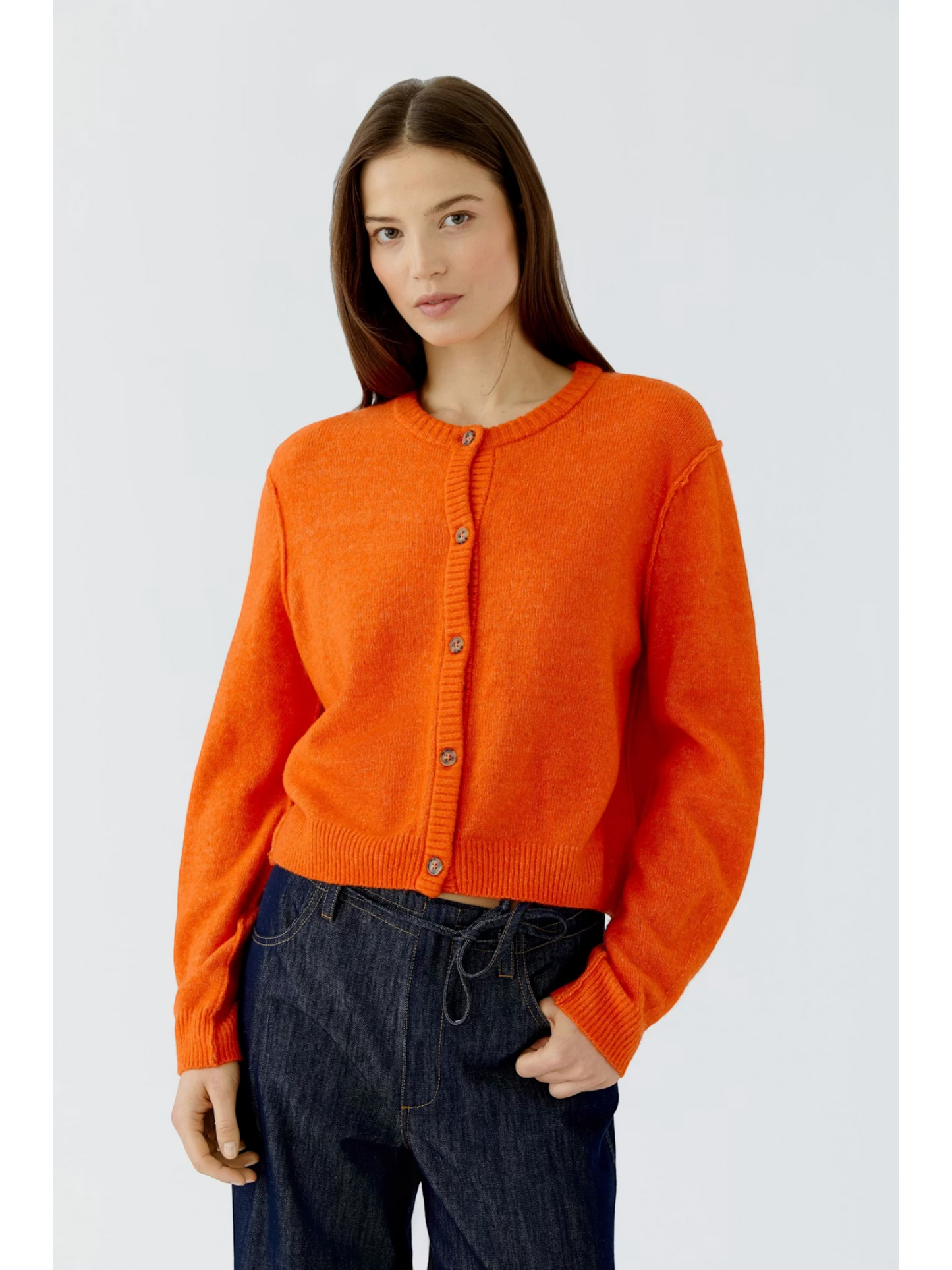 Oui - gilet met knopen oranje (94462)