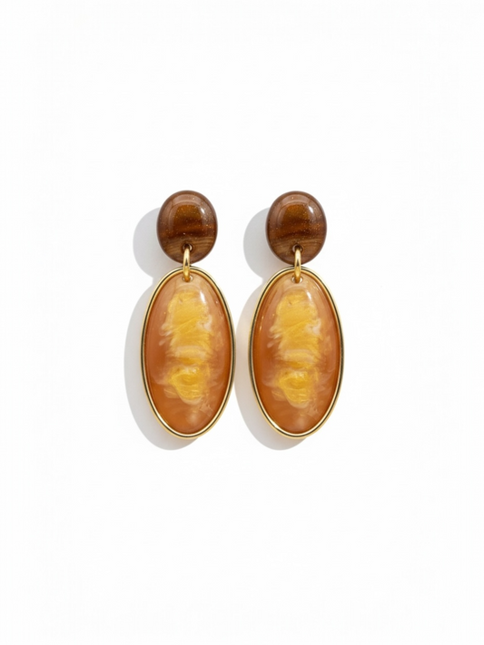 Les Cordes - KARLA oorbellen cognac