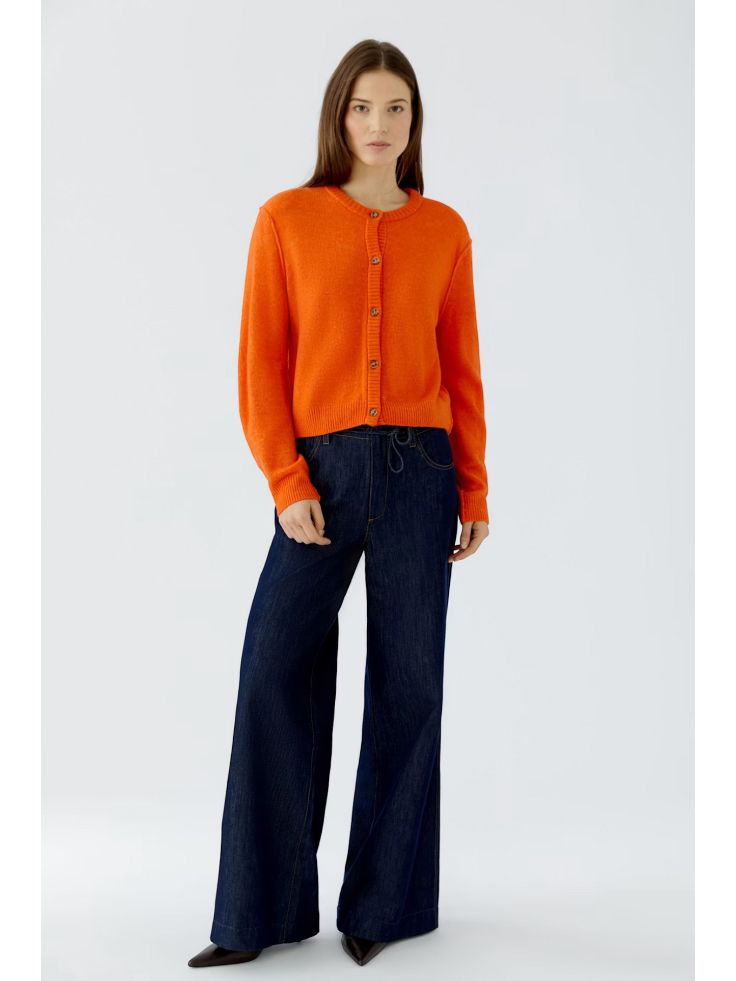 Oui - gilet met knopen oranje (94462)