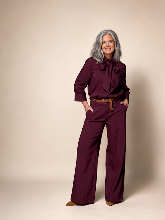 Lalotti Sienna blouse met afneembare strik plume | Isabelle Fashion
