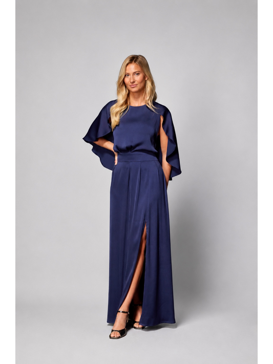 Lalotti FELICE LONG blauwe maxi jurk