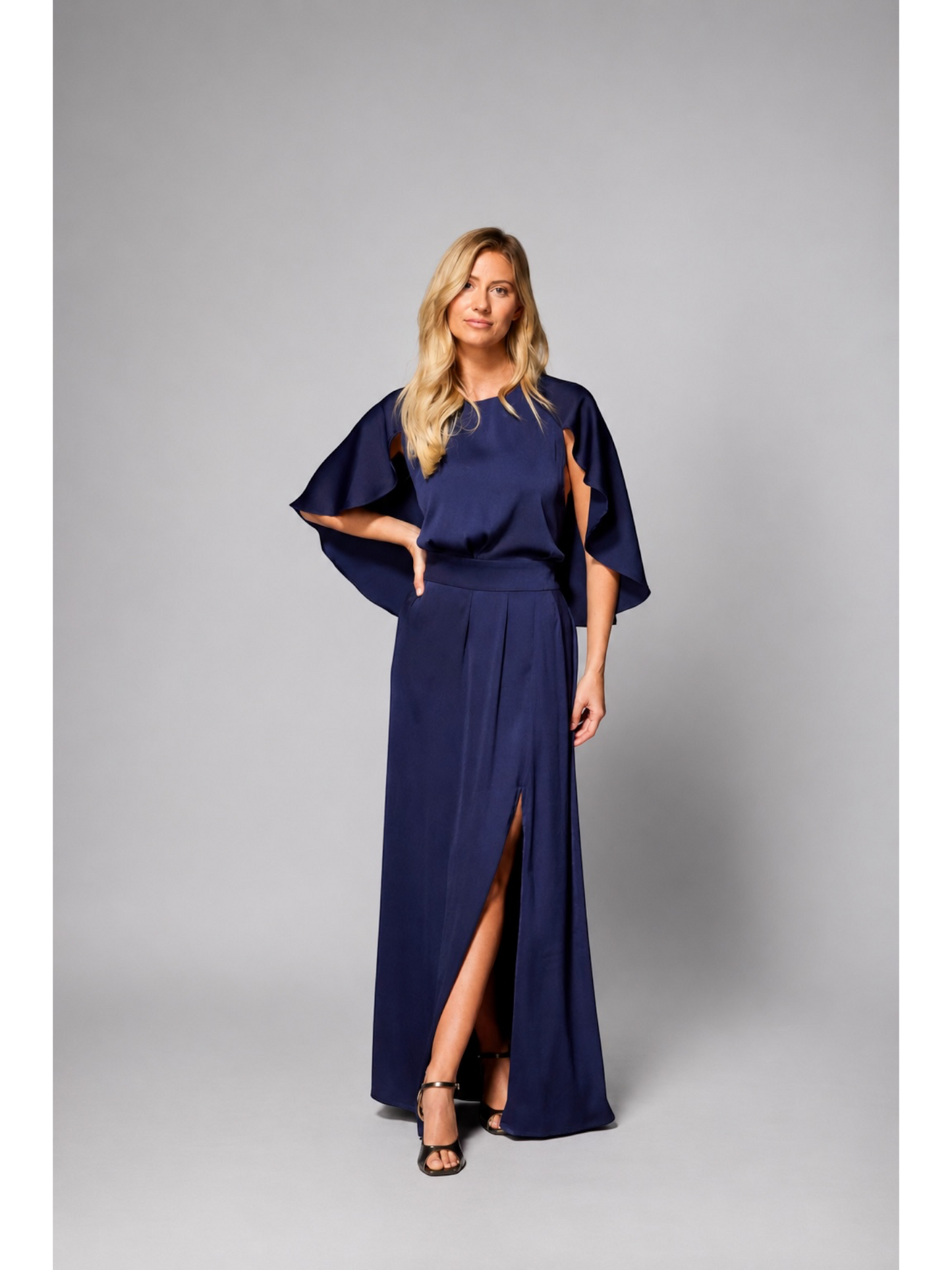 Lalotti FELICE LONG blauwe maxi jurk
