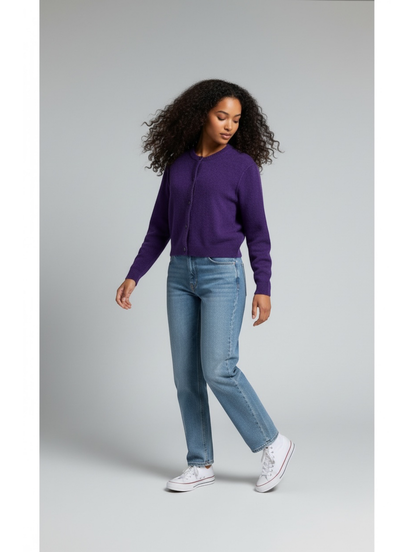 Oui - gilet ILAYA violet met knopen