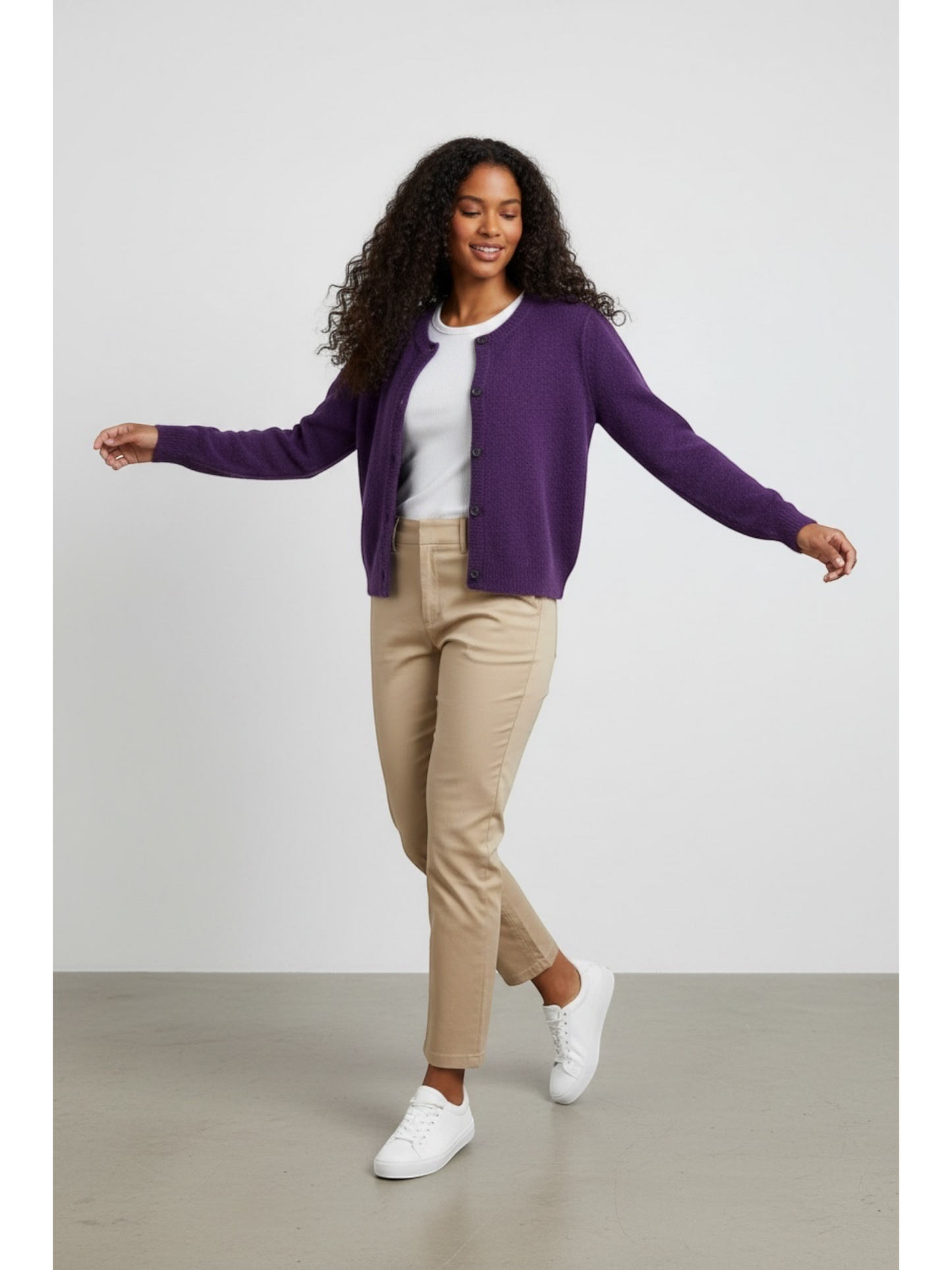 Oui - gilet ILAYA violet met knopen