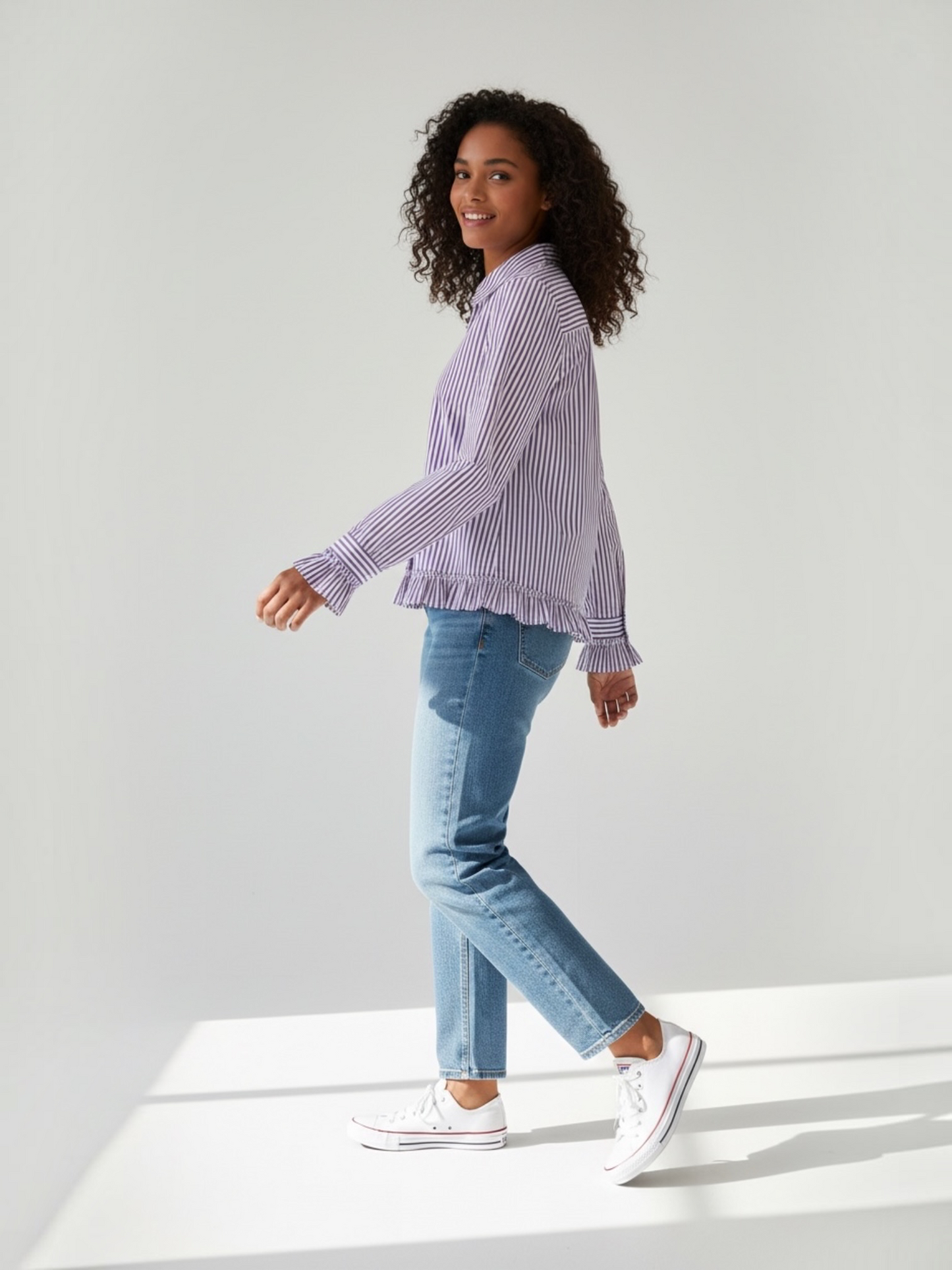 Oui - hemdbloesje wit/violet (99104)