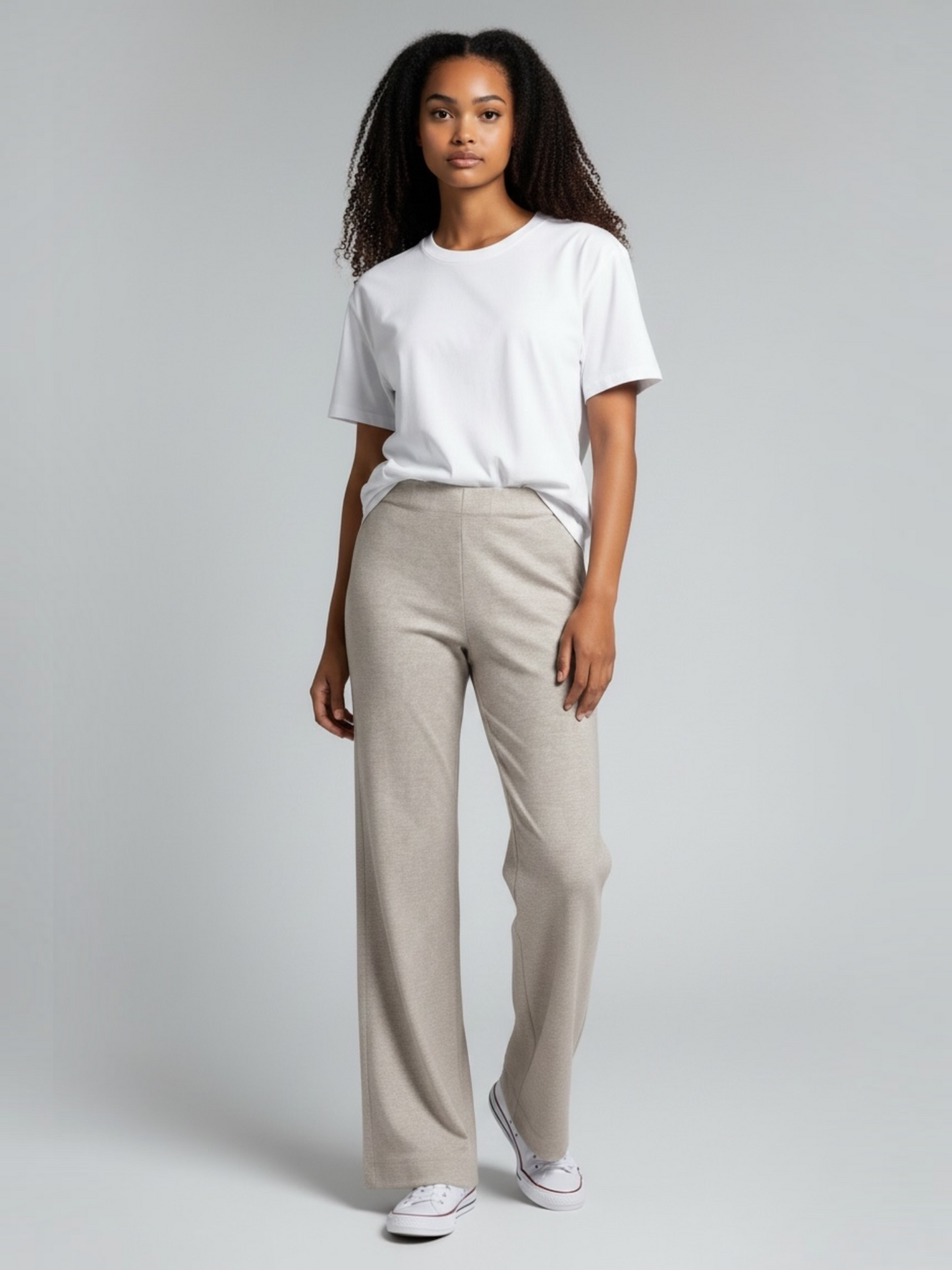 Raffaello Rossi - Beige zachte broek met stretch in ruit motief Elaine long