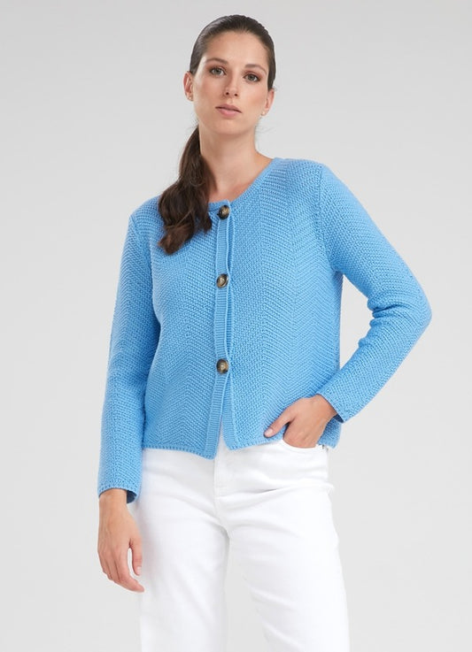 Gilet MELI blauw met structuur - Blue iV