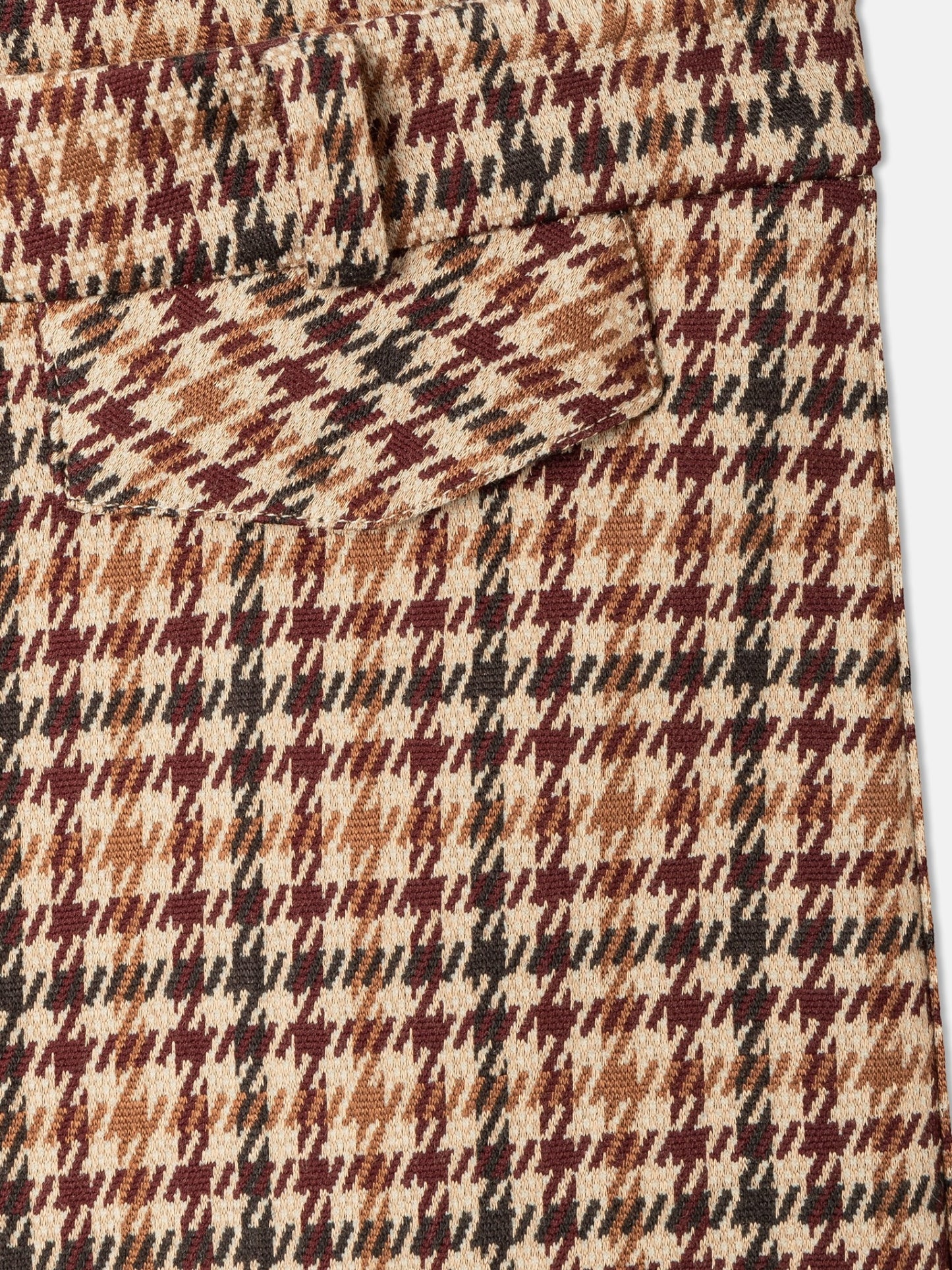 CAMBIO Famous geruite flared broek – bruin/bordeaux