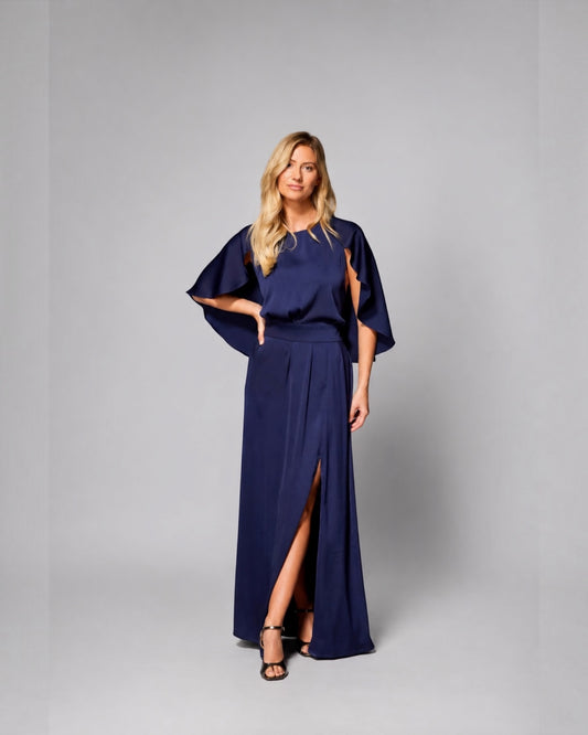 Lalotti FELICE LONG blauwe maxi jurk