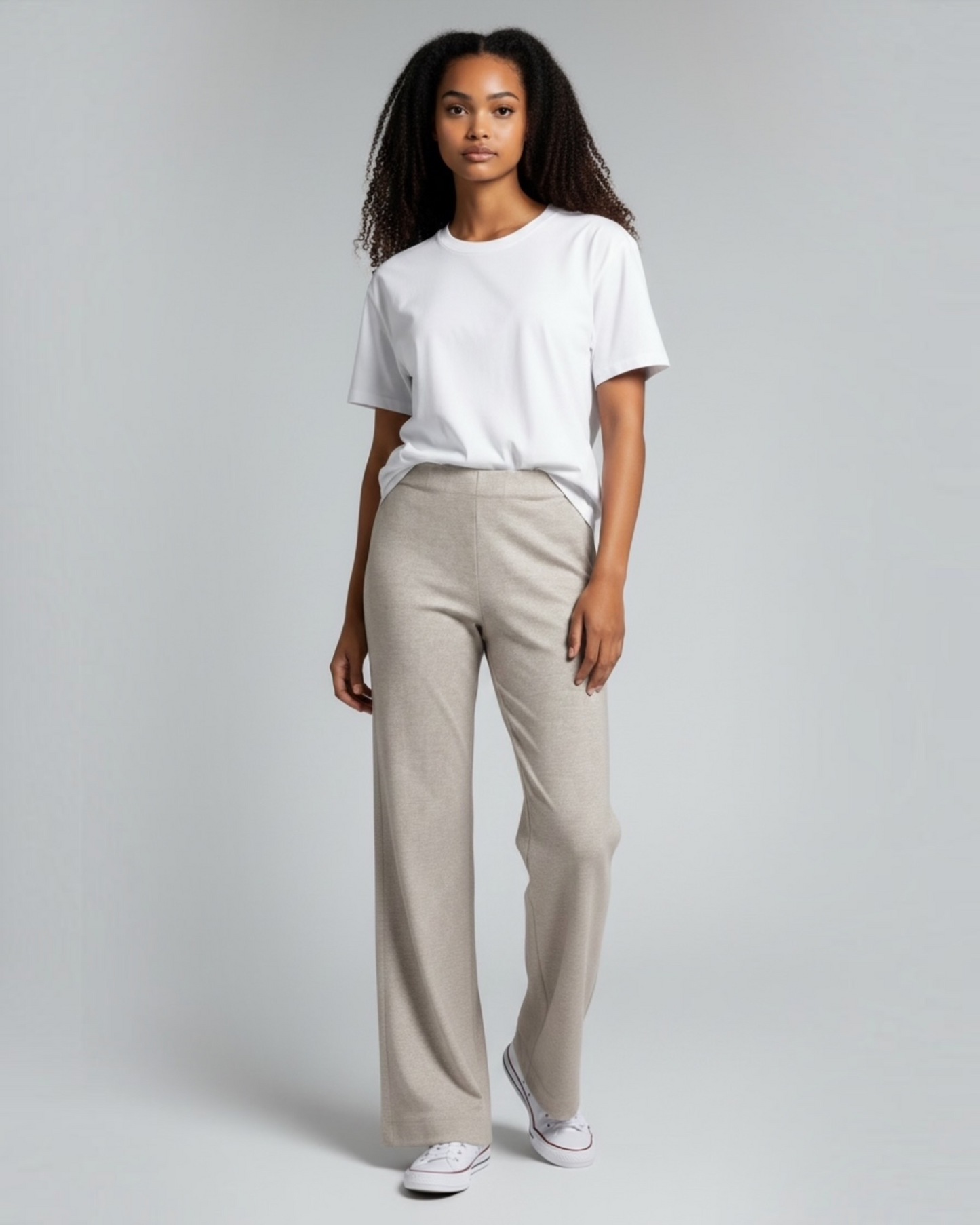 Raffaello Rossi - Beige zachte broek met stretch in ruit motief Elaine long