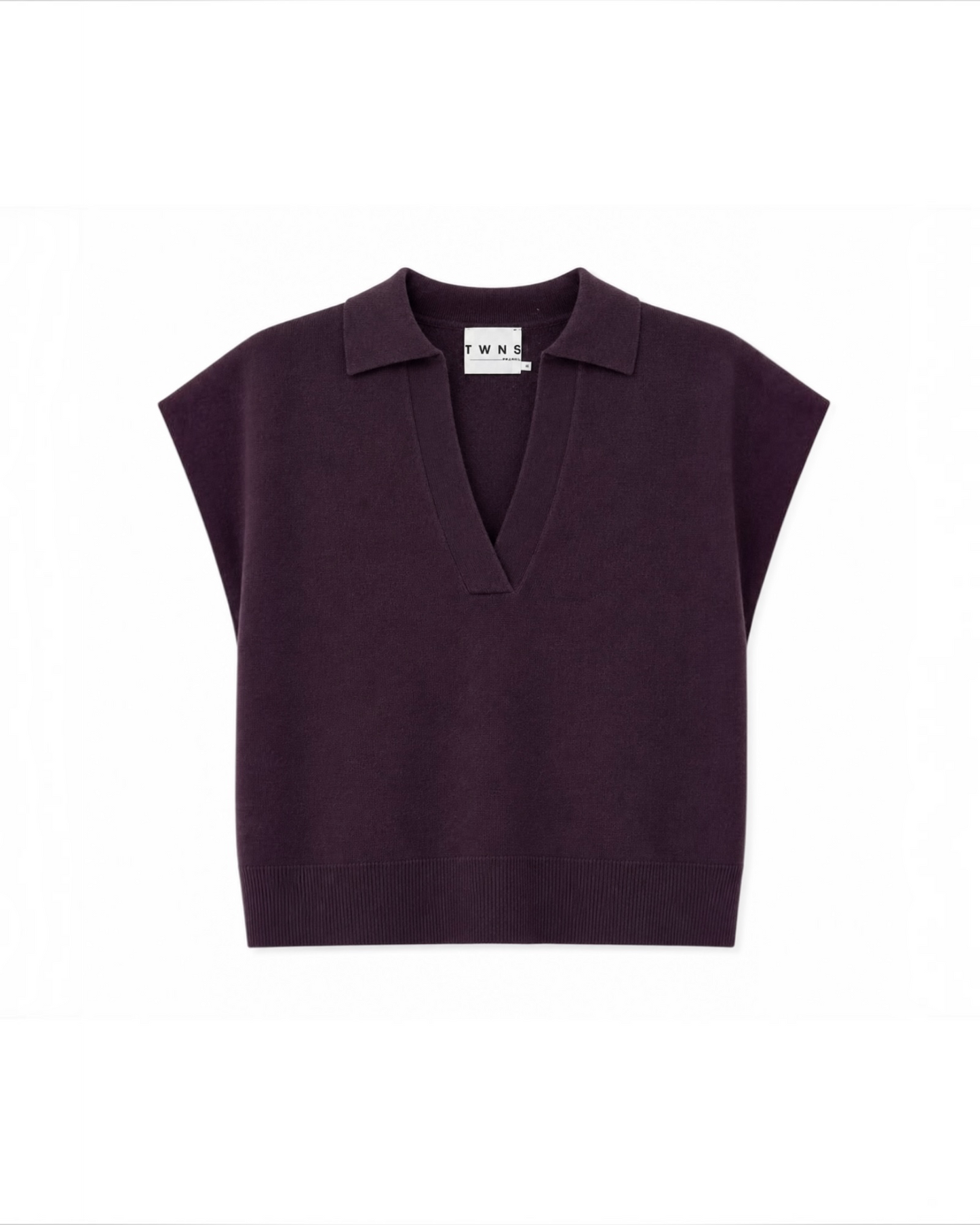 TWNS Okaloosa Trui Aubergine – Mouwloze Merino Wollen pullover