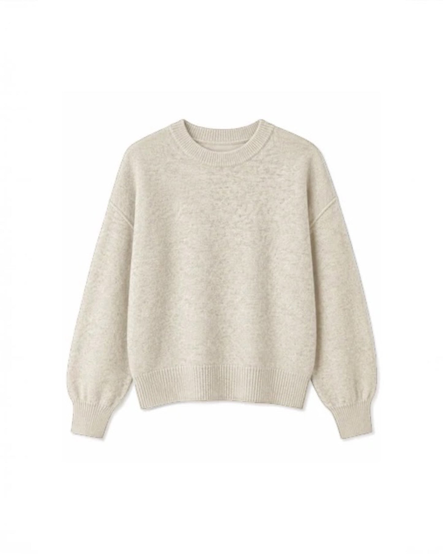 TWNS The Label Denver trui greige – zachte oversized damestrui ronde hals