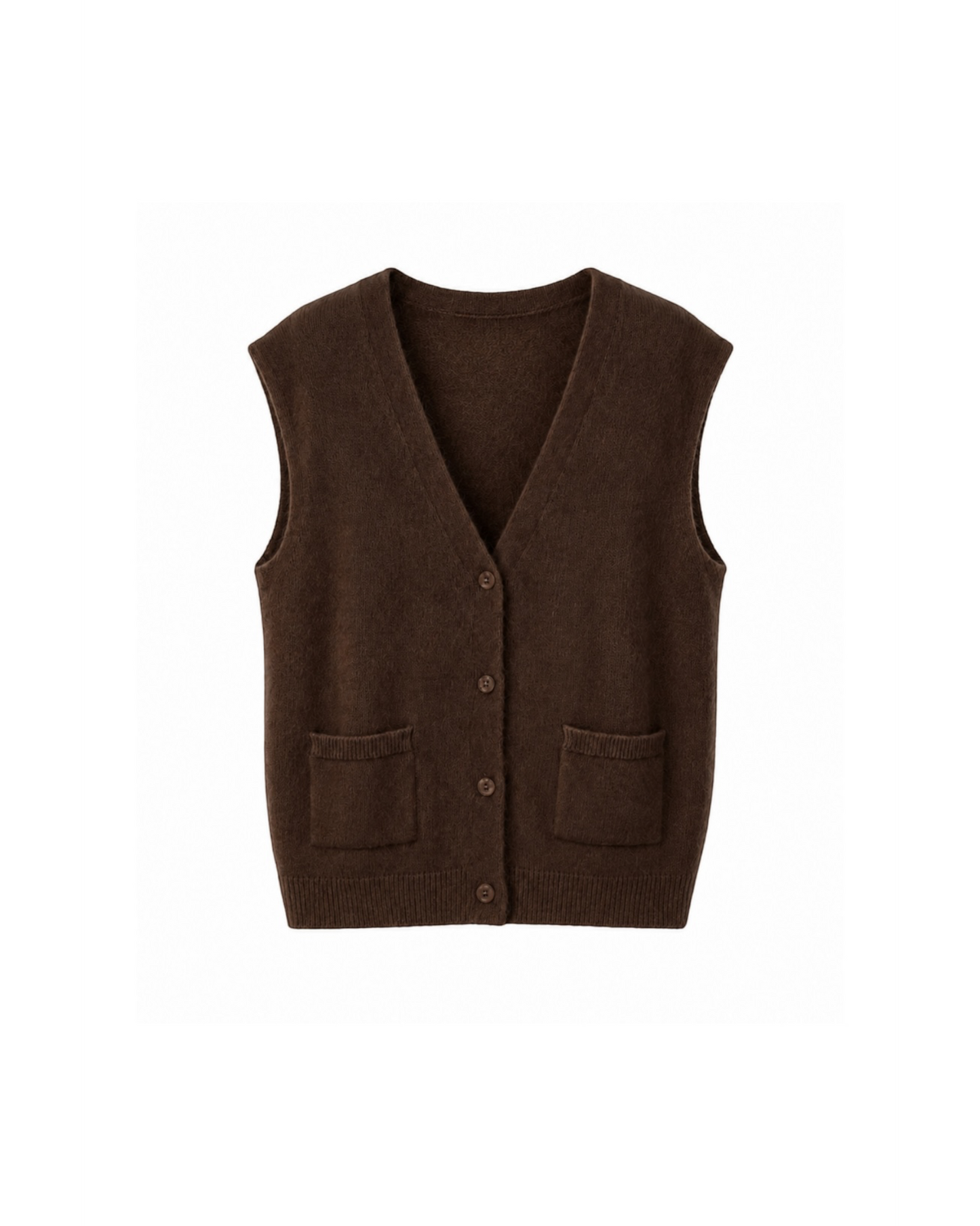 TWNS The Label Castlerock gilet bruin – mouwloze gebreide damesgilet