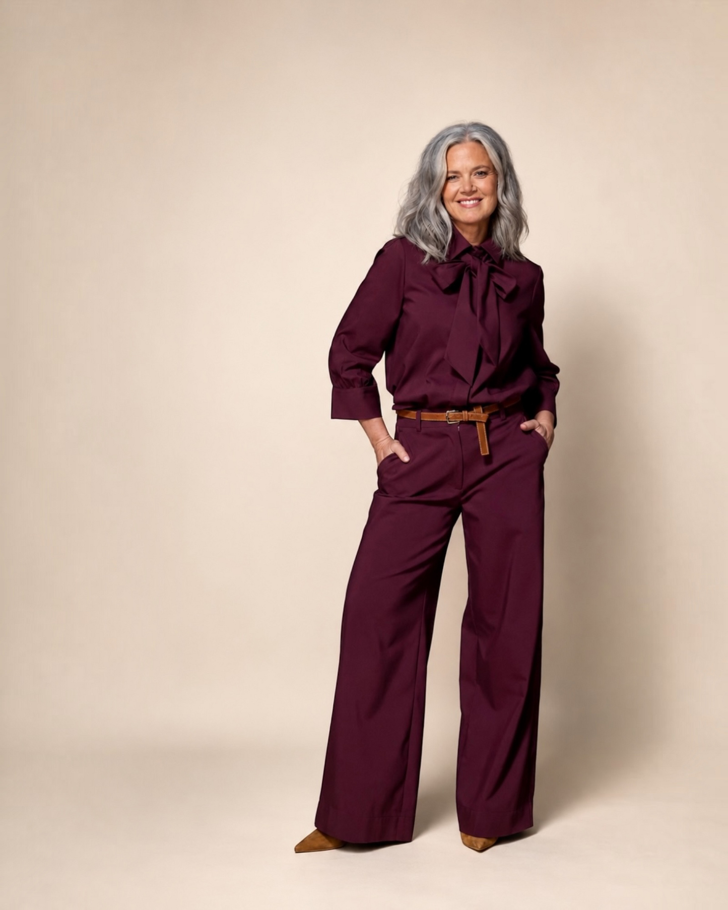 Lalotti Sienna blouse met afneembare strik plume
