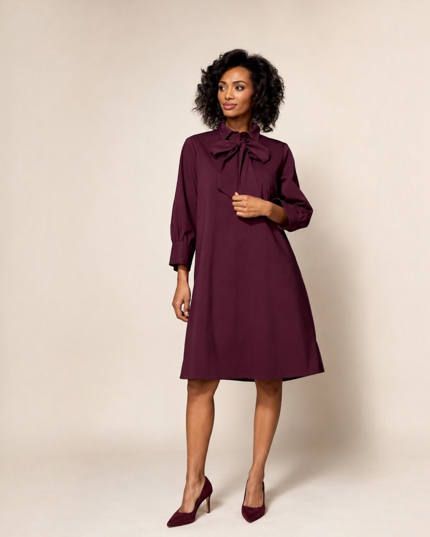 Lalotti Sienna A-lijn jurk met afneembare strik Plume