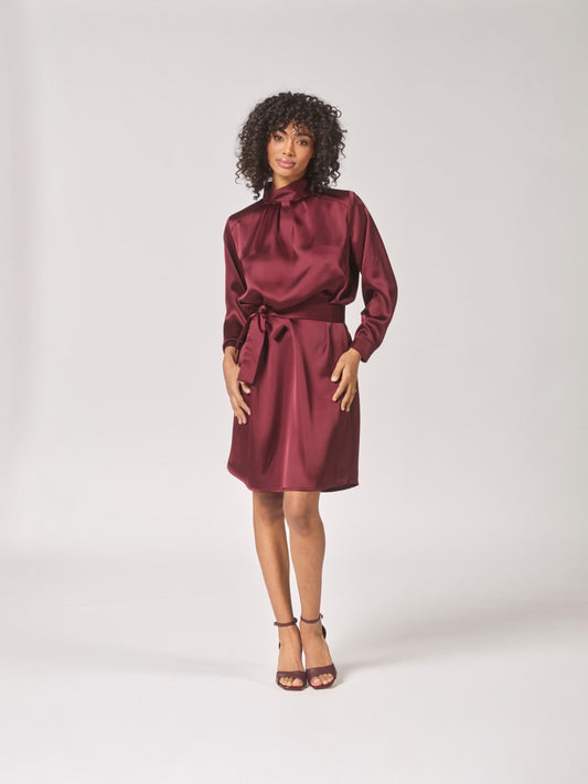 Lalotti - ODILLE SHORT korte jurk burgundy