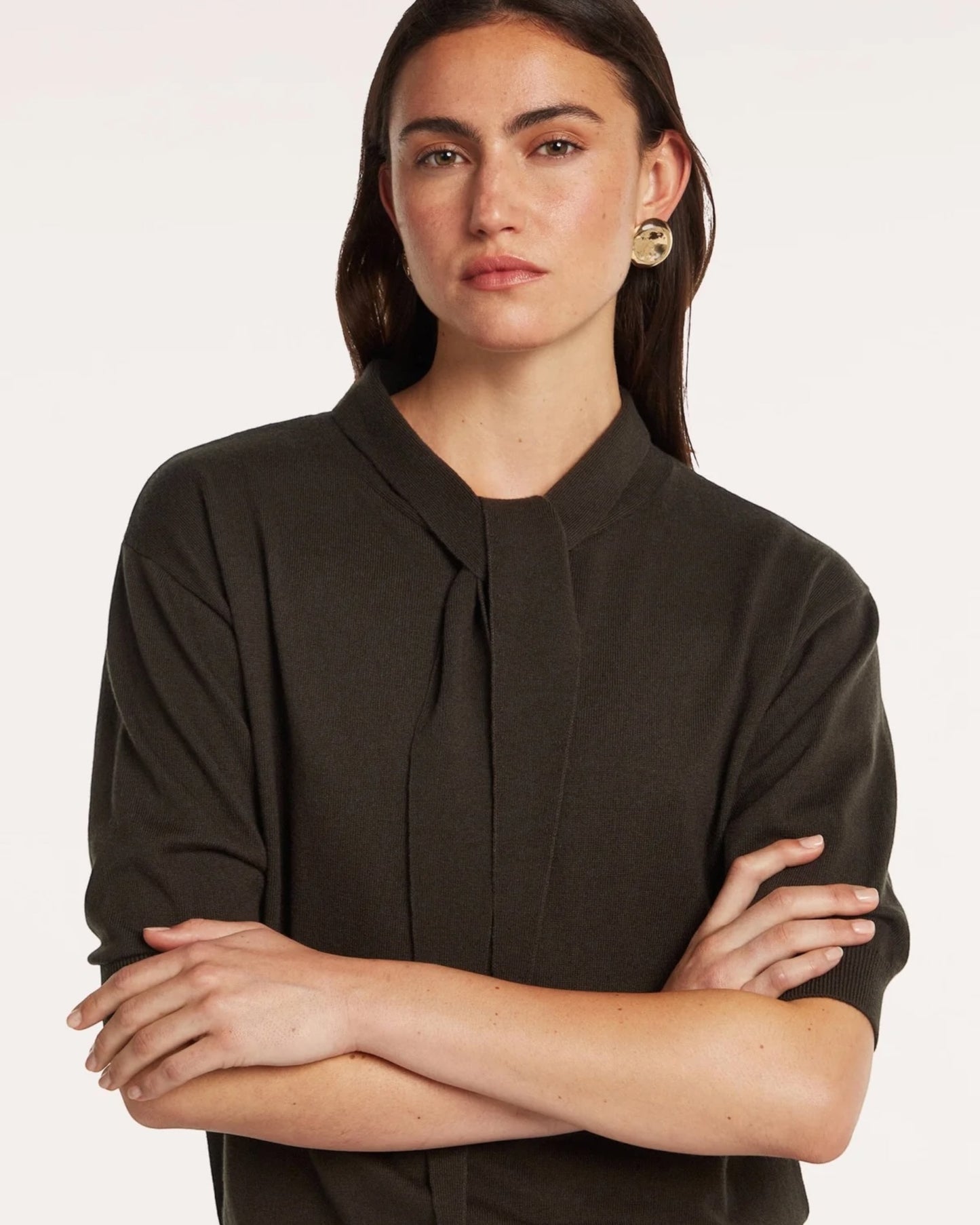 Beaumont Frankie Pullover Donkerbruin – Fijngebreide Trui in Wol & Biologisch Katoen