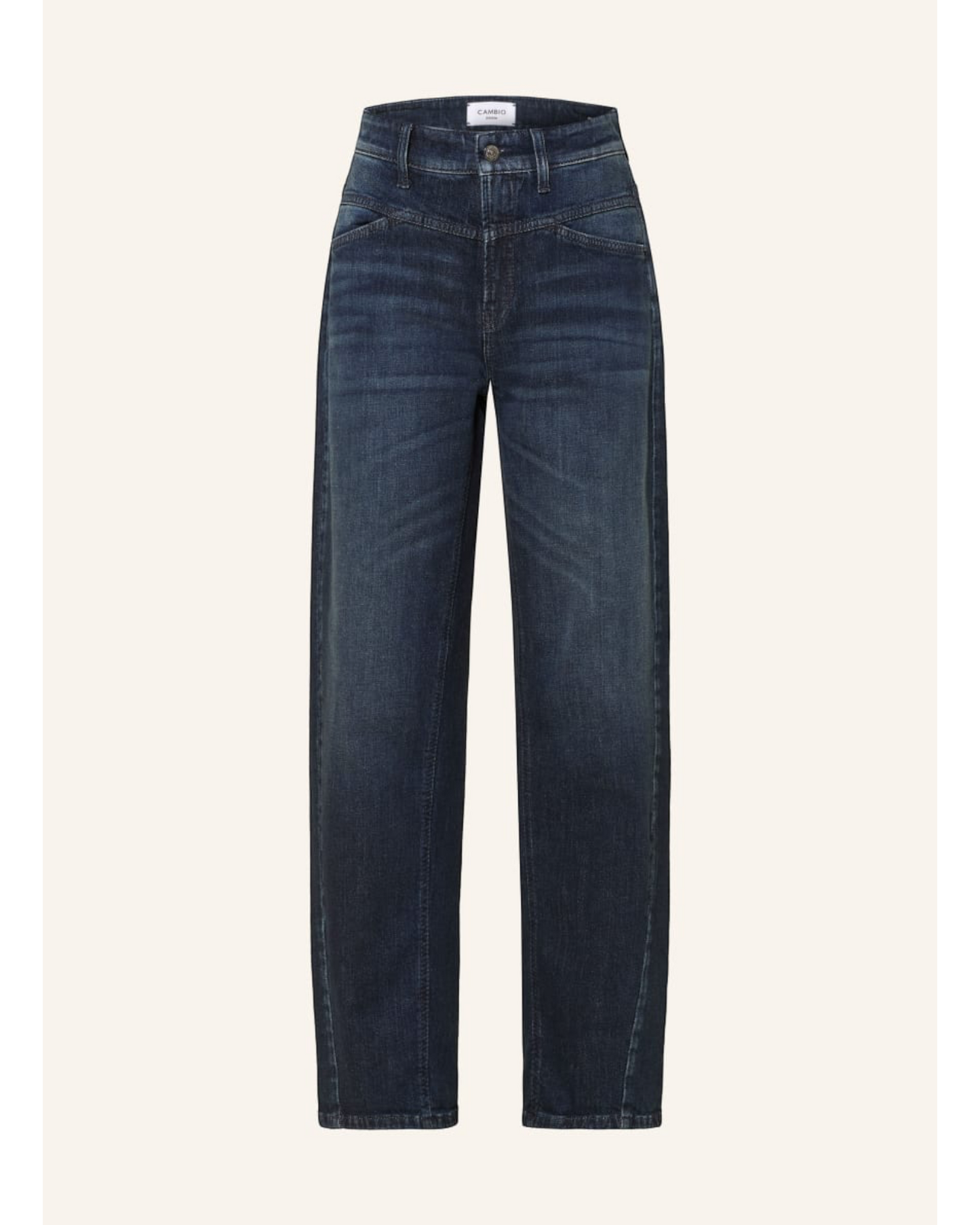 Cambio Ornella Jeans Blue Overdye – High Waist Barrel Leg Denim