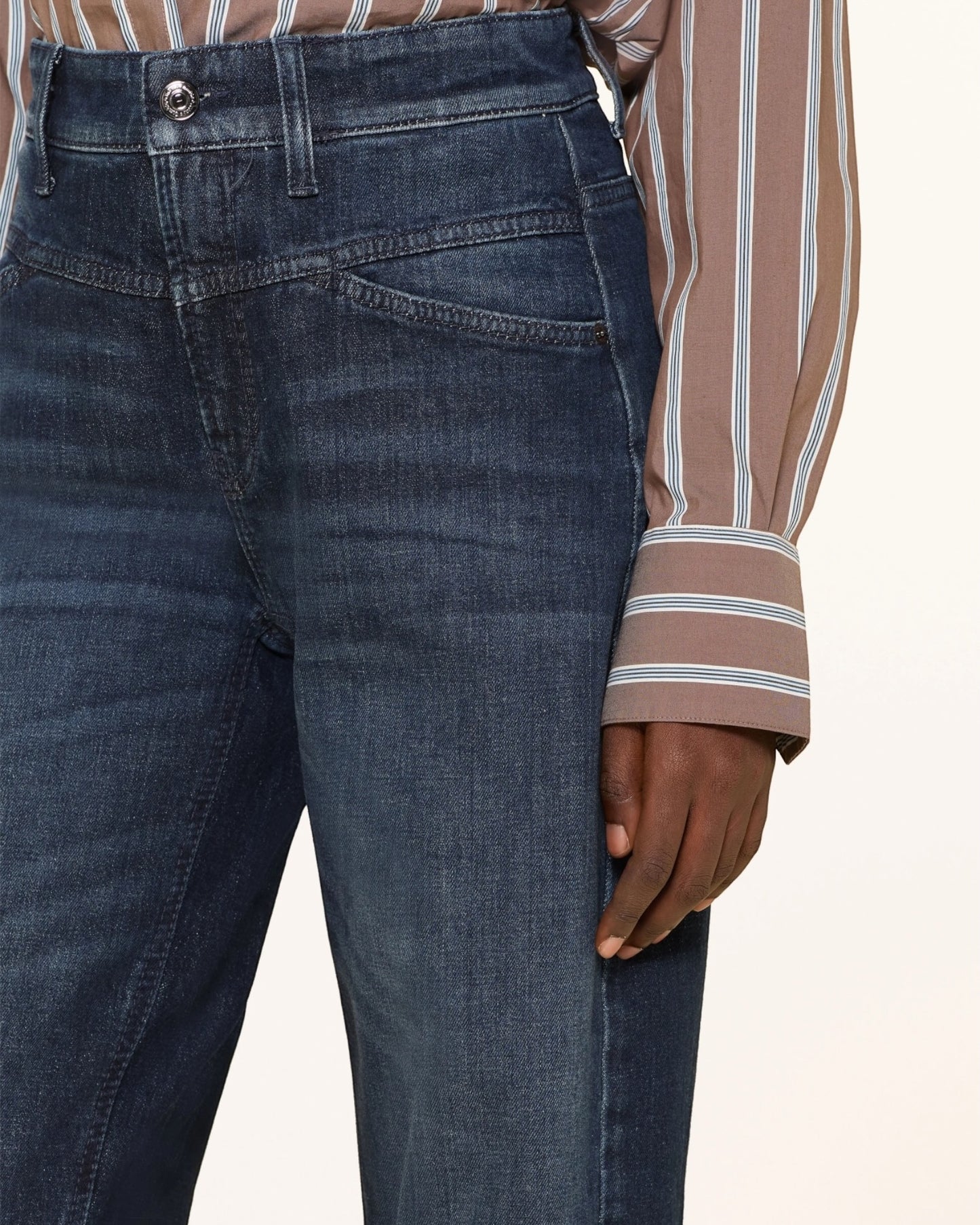 Cambio Ornella Jeans Blue Overdye – High Waist Barrel Leg Denim