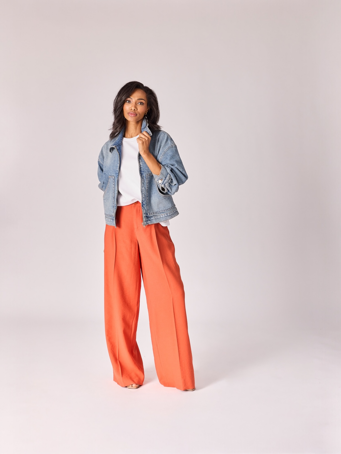 Lalotti - broek ODARE met bandplooi - burnt orange