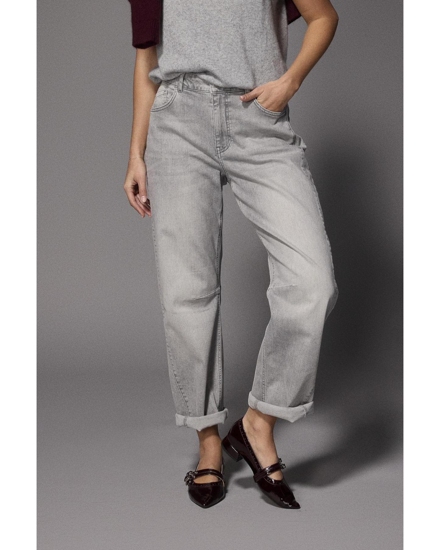 Lalotti Jacob Barrel Jeans Lichtgrijs – Trendy Barrel Fit Damesjeans