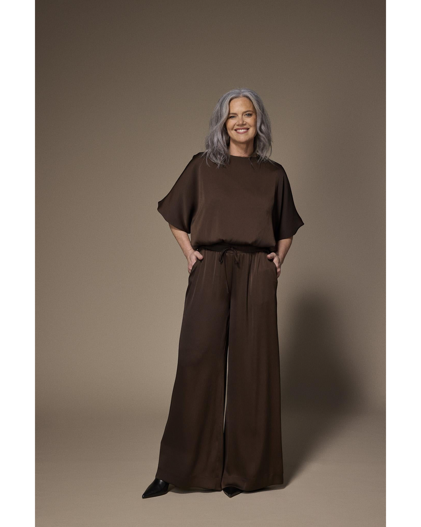 Lalotti Polly Wide Leg Broek Bruin – Comfortabele Damesbroek