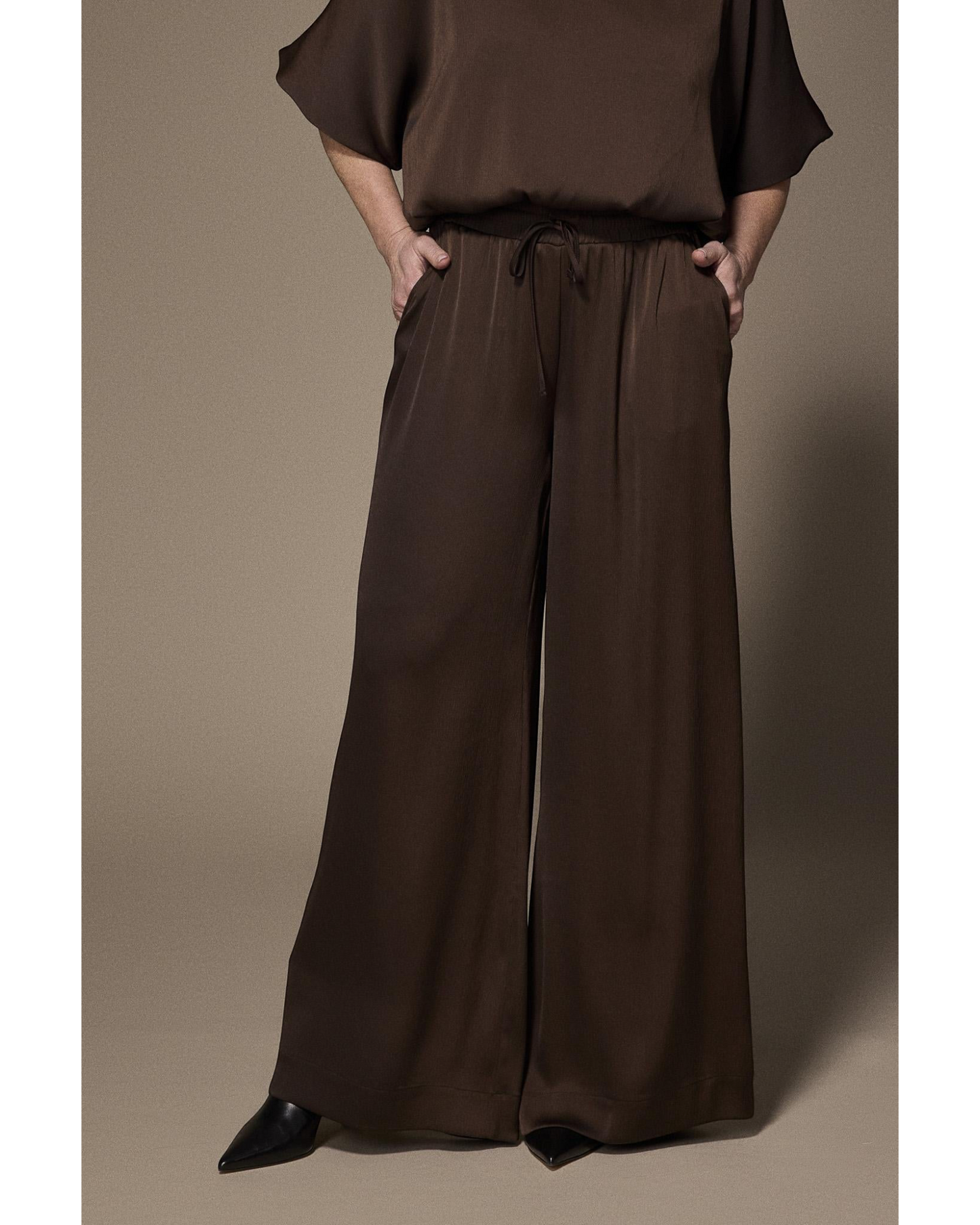 Lalotti Polly Wide Leg Broek Bruin – Comfortabele Damesbroek