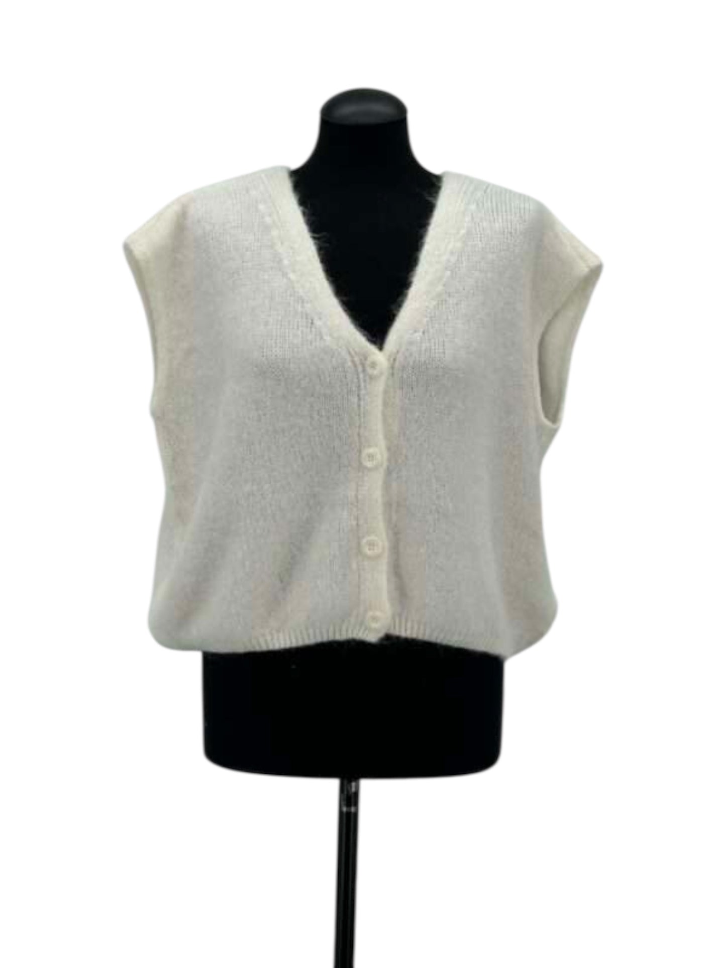 Mouwloze gilet FELIZ ecru- Bonita Avenue