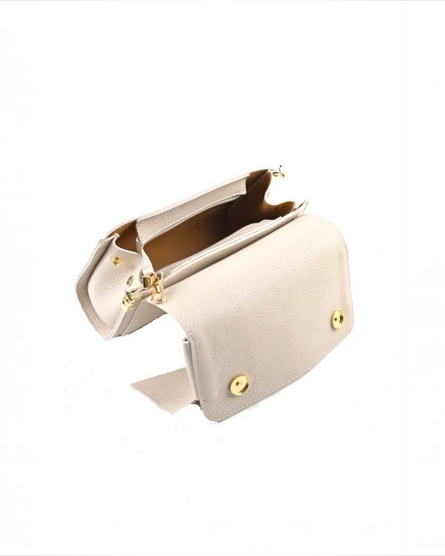 Lederen schoudertas met strik | Elegante crossbody damestas bruin