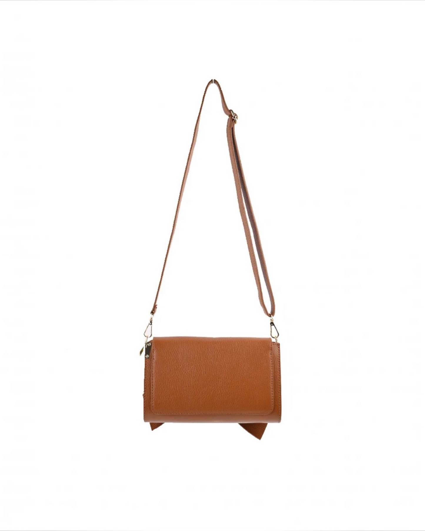 Lederen schoudertas met strik | Elegante crossbody damestas bruin