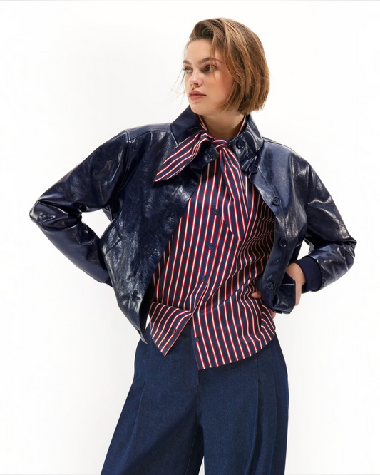 Senso Alora Vest Night in Ecoleder | Donkerblauwe Damesvest
