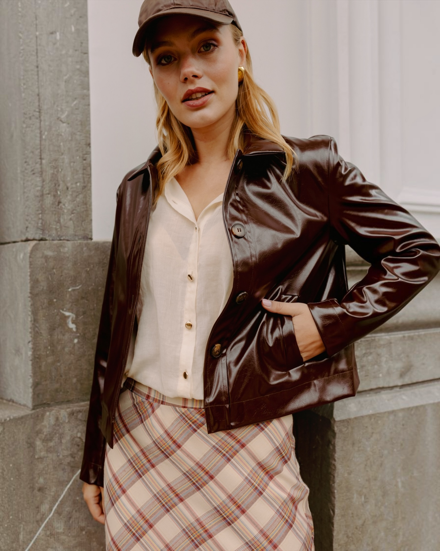 Jacket Mila Bruin Lederlook – More Than That