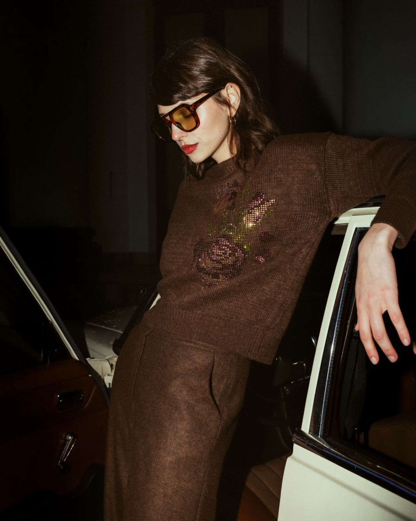 Pull Juliette Bruin met Bloemen – More Than That