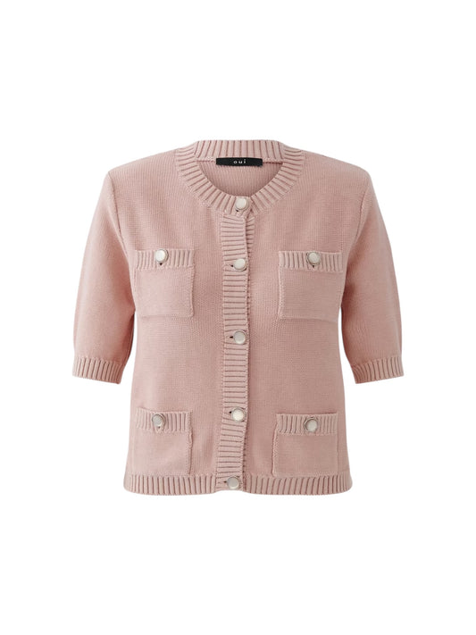 Oui - gilet oudroze met knopen