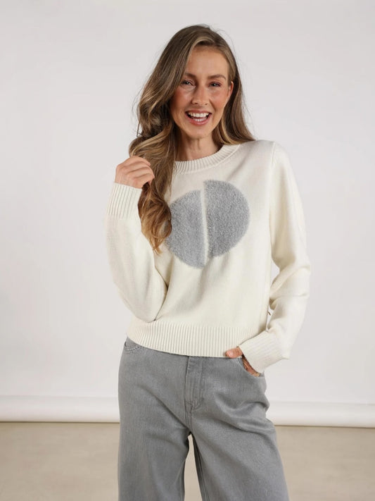 Nukus - Pull INTARSIA off-white