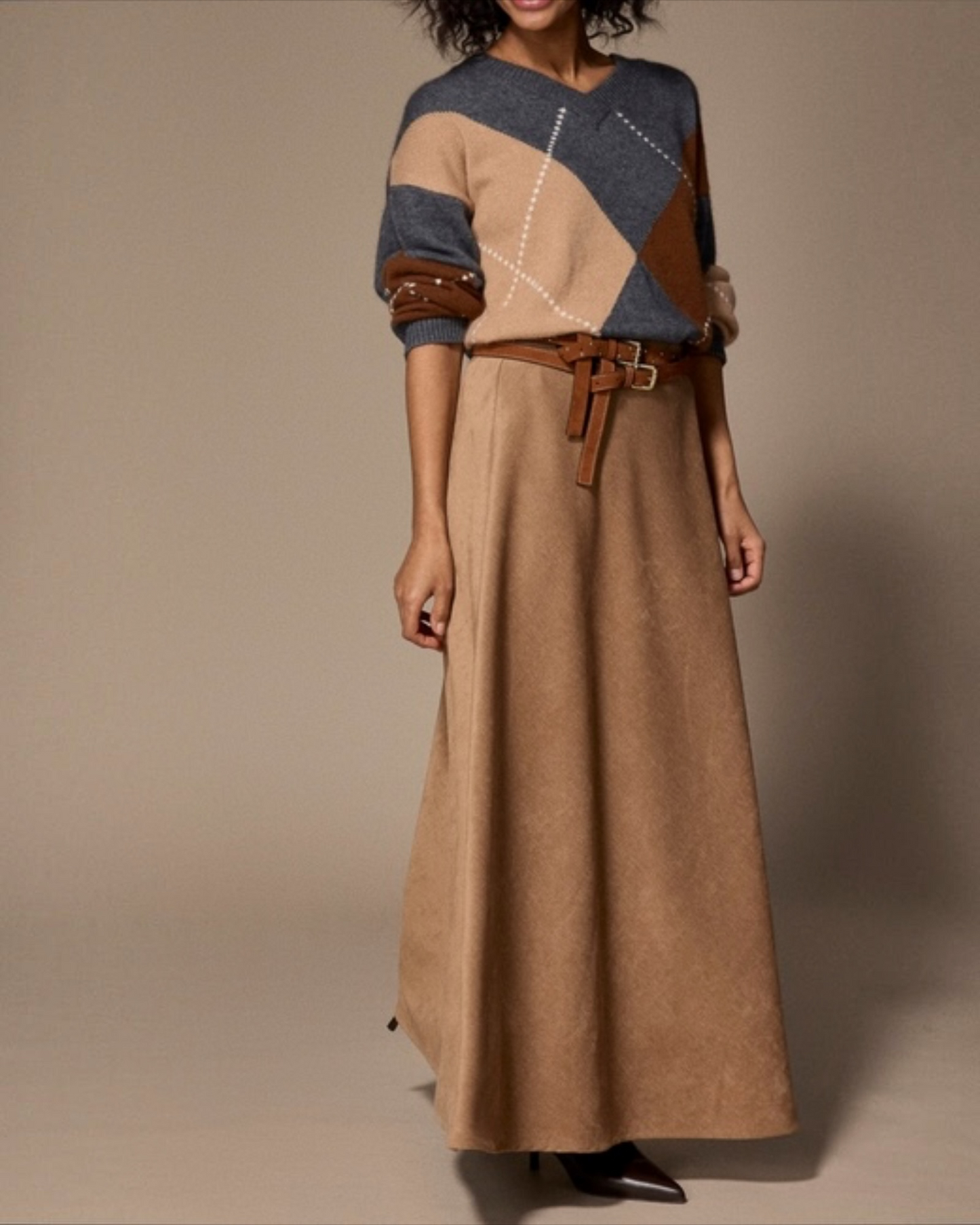Lalotti Roza lange rok camel