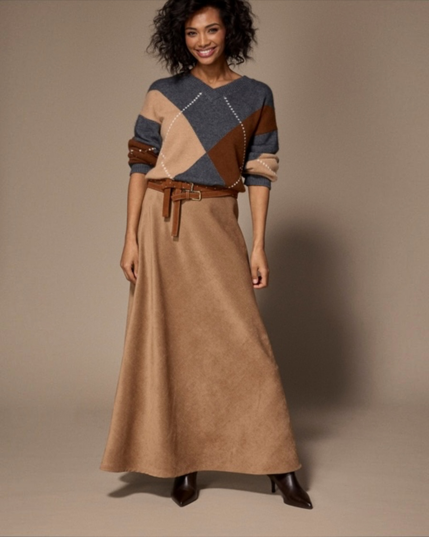 Lalotti Roza lange rok camel