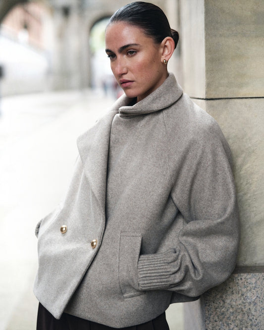 Sabine korte jas warm taupe – Beaumont
