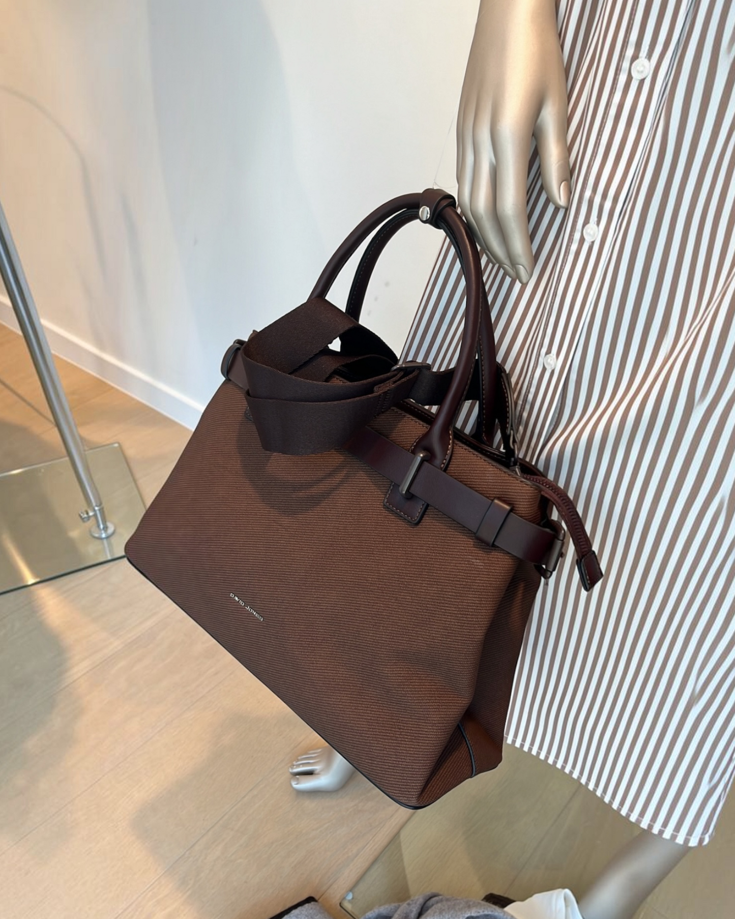 David Jones handtas | Ruime damestas in kunstleer koffie