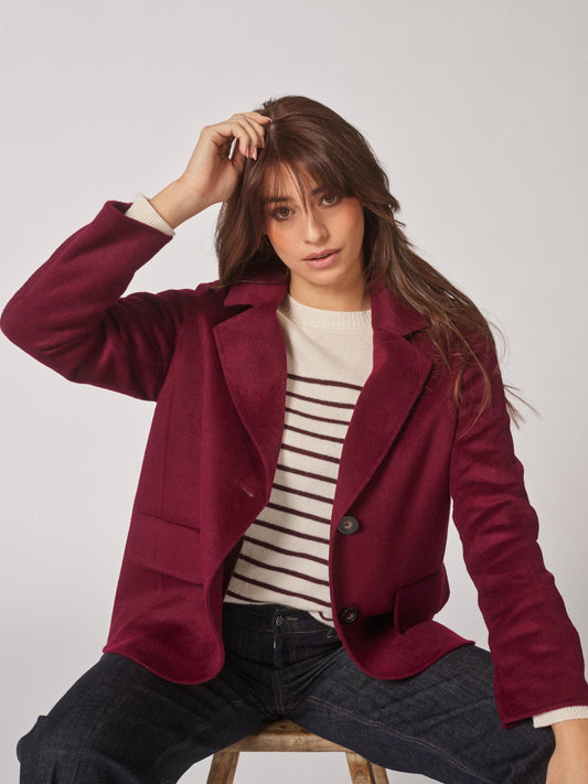 Lalotti - pull SELMA met strrepjesmotief ecru/burgundy