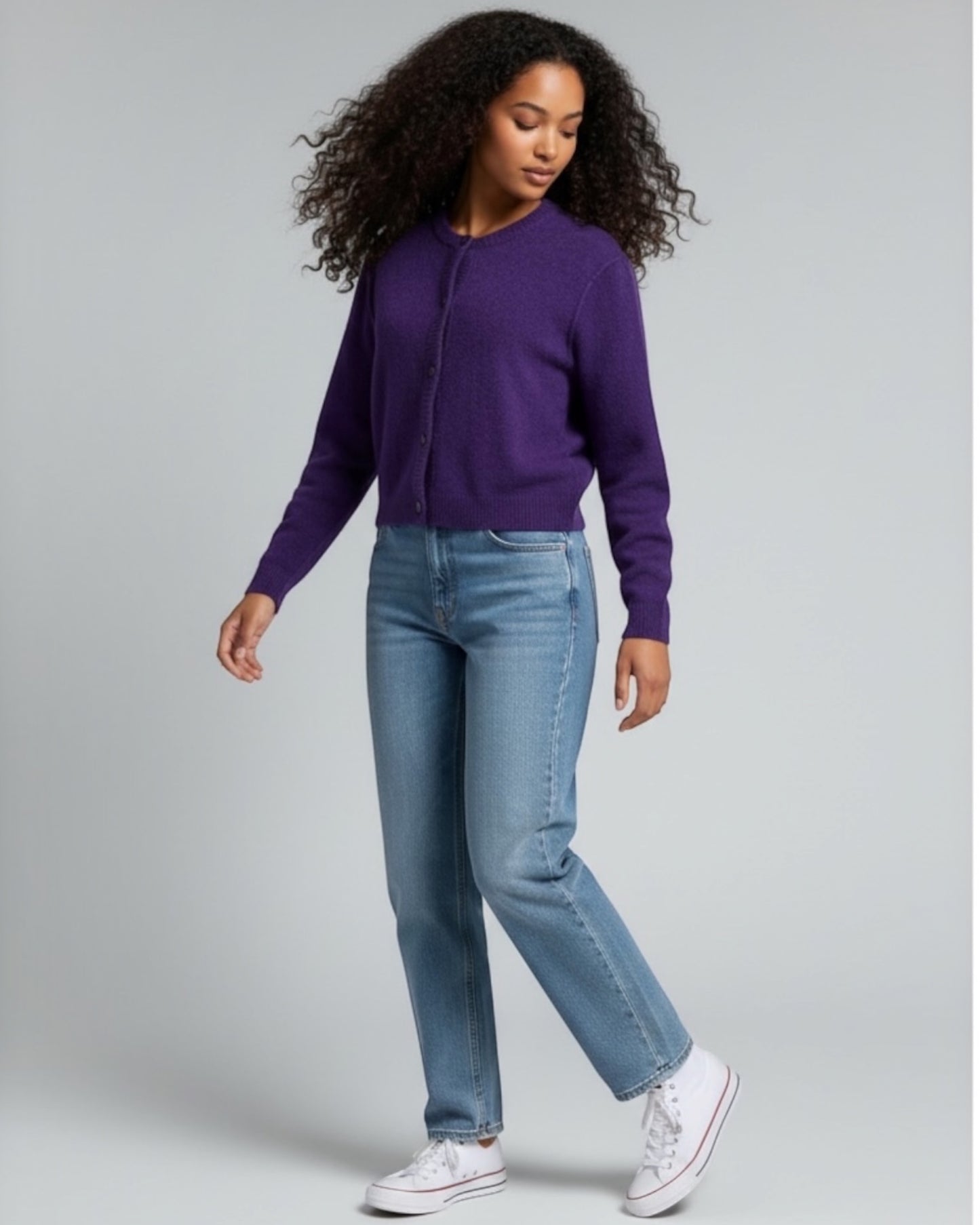 Oui - gilet ILAYA violet met knopen