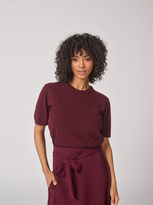 Lalotti - pull korte mouwen SIRIAH  burgundy
