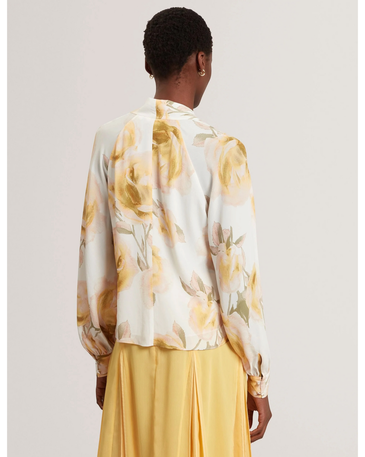 Ted Baker Randia blouse ivoor met rozenprint en strik