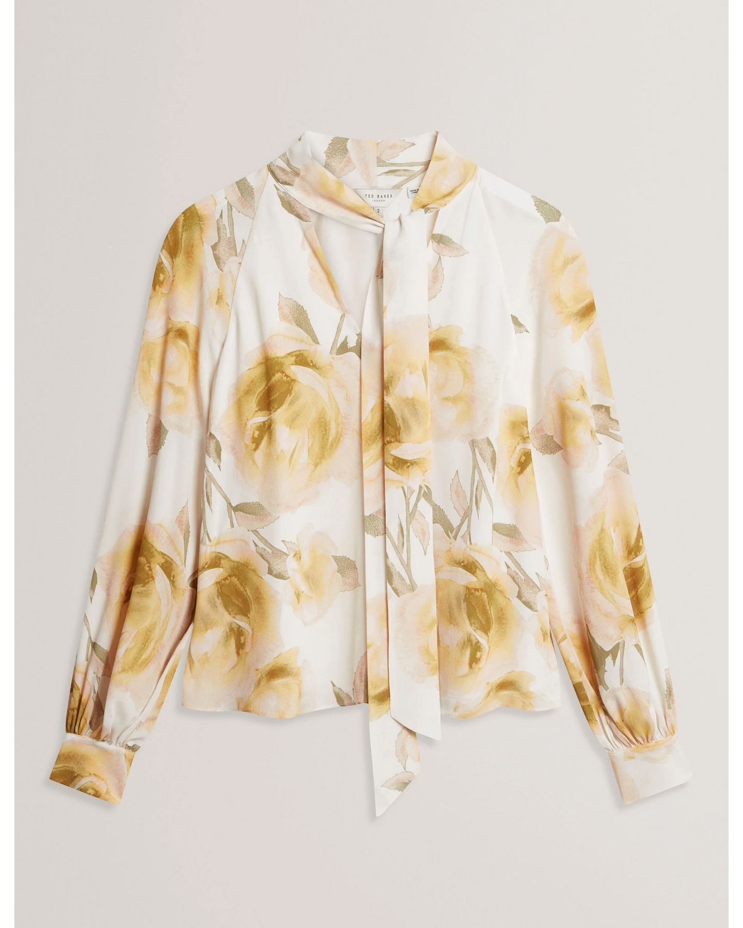 Ted Baker Randia blouse ivoor met rozenprint en strik