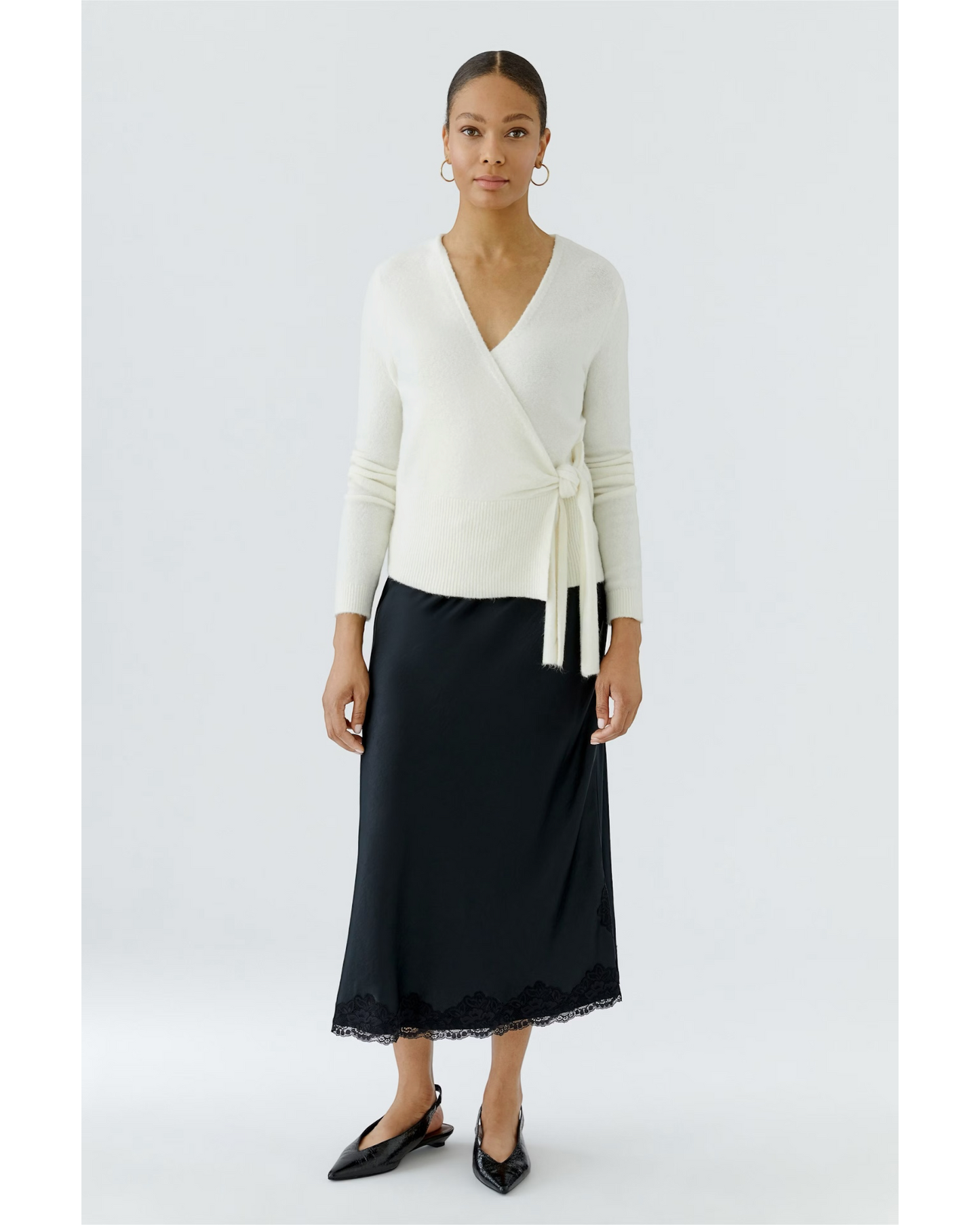 Oui wikkelvest Gardenia – dames trui met striklint