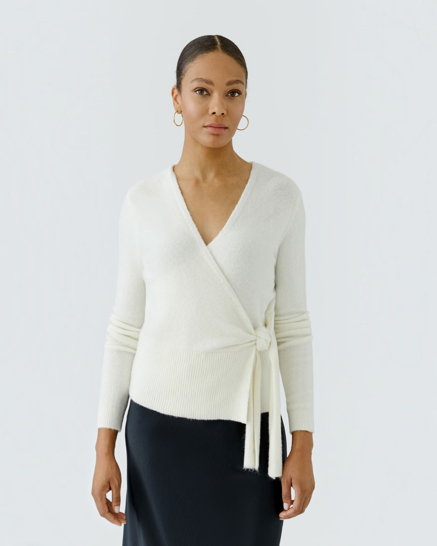 Oui wikkelvest Gardenia – dames trui met striklint